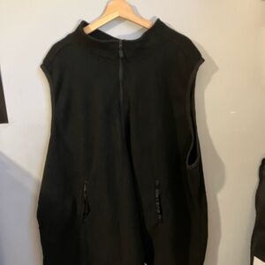 Woman Within Black Zip-Front Sleeveless Vest